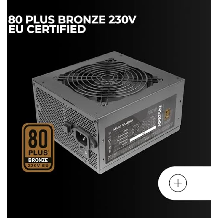 Mars Gaming MPB750S, ATX ARGB Netzteil 750W, 80Plus Bronze, 90% Effizienz, 120mm AI-RPM Lüfter, ARGB MB Steuerung, DC-DC und SMD Technologien, Schwarz – Bild 3