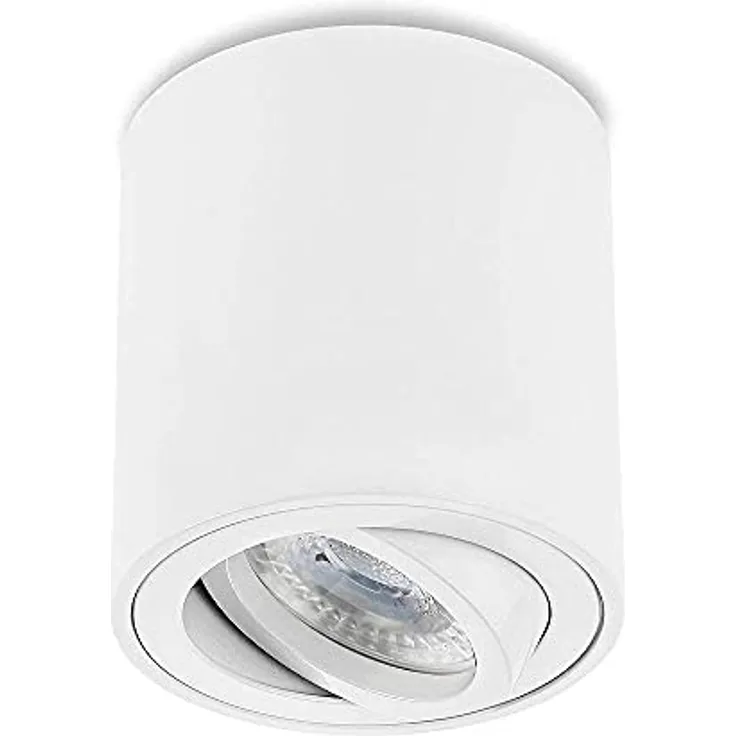 Sweet Led Aufbaustrahler GU10 aus Aluminium - Deckenspots 7W 3000K Strahler warmweiß 230V - Aufbauspot in Rund - Deckenleuchte weiss matt - Aufputz Spot schwenkbar