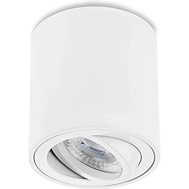Sweet Led Aufbaustrahler GU10 aus Aluminium - Deckenspots 7W 3000K Strahler warmweiß 230V - Aufbauspot in Rund - Deckenleuchte weiss matt - Aufputz Spot schwenkbar – Bild 1