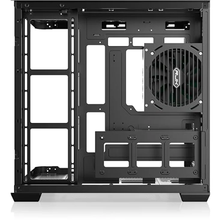 RAIJINTEK ATREUS BT7 Mid-Tower E-ATX PC-Gehäuse, gebogene Glasfront, 7 x 120 mm Infinity Mirror ARGB PWM Lüfter, hoher Luftstrom, vertikale und horizontale GPU-Unterstützung – Bild 4