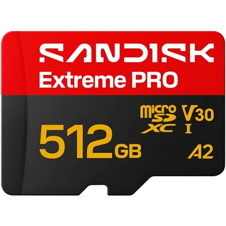 SanDisk Extreme PRO microSDXC 512 GB, UHS-I-Karte mit SD Adapter, bis zu 250 MB/s Lesen, 170 MB/s Schreiben, 5K, 4K UHD, C10, V30, U3, A2 – Bild 1
