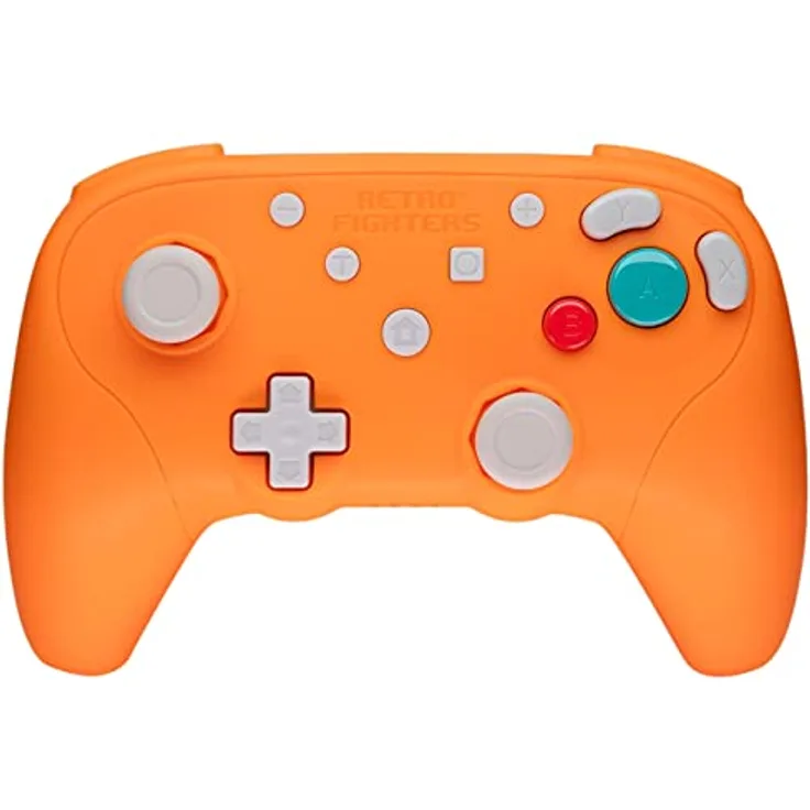 Retro Fighters BattlerGC 2.4G Gaming Controller, kabelloses GamePad für PC und Switch, ergonomisch, orange, über 10 Stunden Akkulaufzeit
