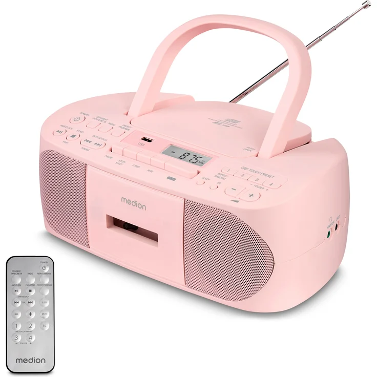 Medion® Radio (AM- / FM- Tuner, MW / UKW mit RDS, 3 W) - Tragbares Stereo-Radio in Rosa – Bild 1