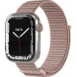EAZY CASE Armband kompatibel mit Apple Watch 38mm 40mm 41mm verstellbares Ersatzarmband aus Nylon Sport Loop kompatibel mit Apple Watch Serie 9 8 7 6 5 4 3 2 1 SE für Damen und Herren Alt Rosa