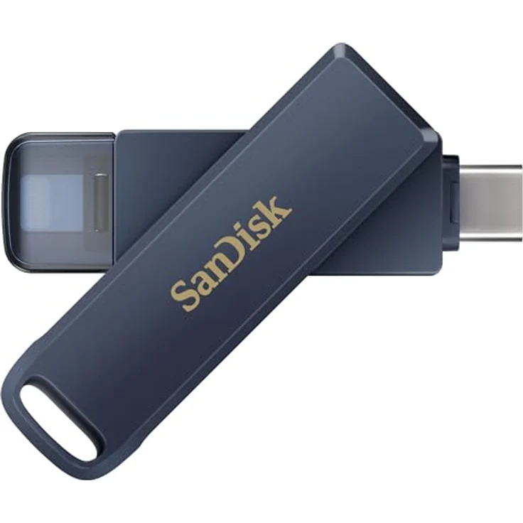 SanDisk Phone Drive, Flash-Laufwerk 2-in-1, iPhone Speicher 256GB (Automatisches Backup, Passwortschutz, Verschlüsselung) Metallic Sky – Bild 1