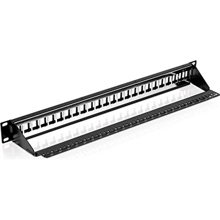 PureLink MCA051 Keystone Patchpanel 24 Port, professioneller 10GBase-T Rahmen mit Erdungskabel, schwarz – Bild 2