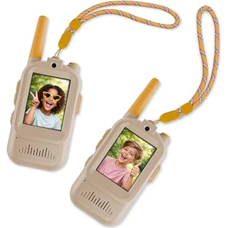 Zazu Walkie Talkie Video Spielzeug für Kinder, taupe, 2,0-Zoll-Videobildschirm, 300m Reichweite, USB-aufladbar – Bild 9