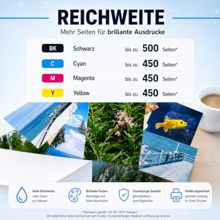 Druckerparadies 10er Multipack Epson 16XL Tintenpatronen, Schwarz, Cyan, Magenta, Gelb, hohe Kapazität, kompatibel mit WF2010, WF2510, WF2520, WF2530, WF2540, WF2630, WF2650, WF2660, WF2750, WF2760 – Bild 6