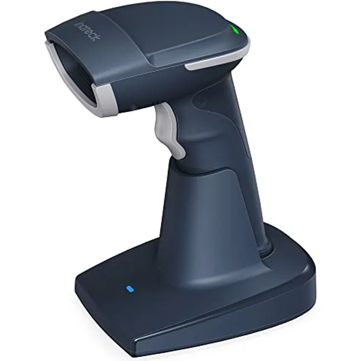 Inateck BCST-54, 2D Kabelloser Barcode Scanner mit Bluetooth 5.0, Bildschirm-Scannen und intelligenter Station, blau