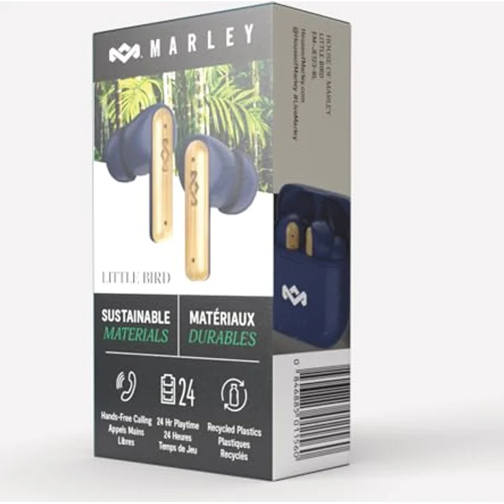 House of Marley Little Bird, Kabellose TWS Kopfhörer, schwarz, bis zu 30 Stunden Akkulaufzeit, spritzwasserfest – Bild 8