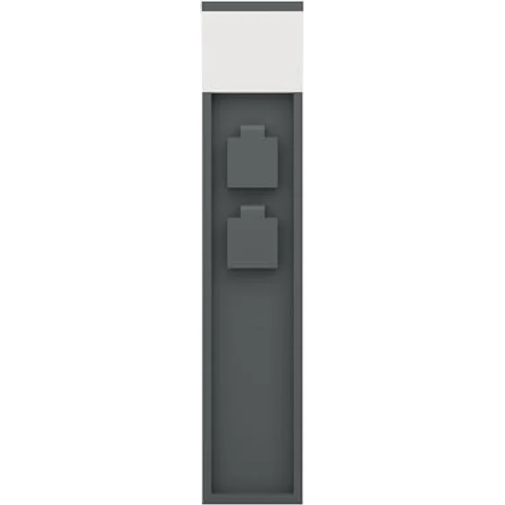 EGLO Gartensteckdose Park 5 Außenlampe, witterungsbeständiger Stromverteiler IP54, anthrazit, 1x E27 bis 25W, L10 x B10 x H50 cm – Bild 2