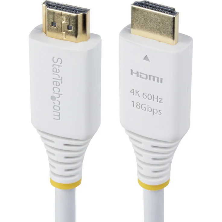 StarTech.com HDMI2-CABLE-4K60-6FW, 1,8 m HDMI-Kabel Typ A, 4K 60Hz, Weiß, mit Audio Return Channel und Ethernet-Unterstützung