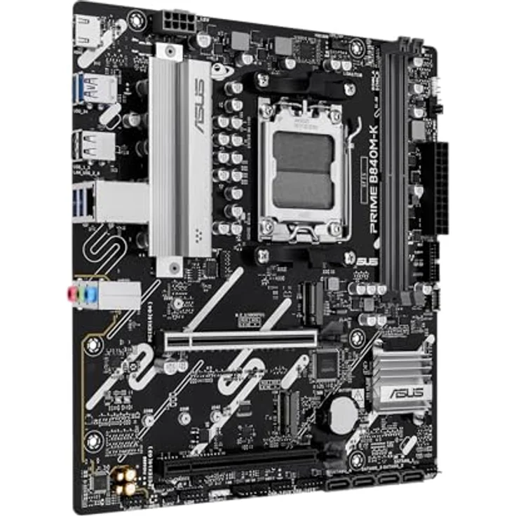 ASUS PRIME B840M-K, Mainboard für AMD Ryzen 7000/8000/9000 Serie, Sockel AM5, DDR5, 128 GB, Schwarz – Bild 3