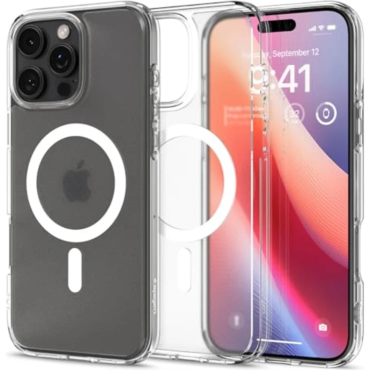Spigen iPhone 16 Pro Hülle [Anti-Yellowing] Ultra Hybrid MagFit Case Transparent Dünn Slim -Frost Clear – Bild 1