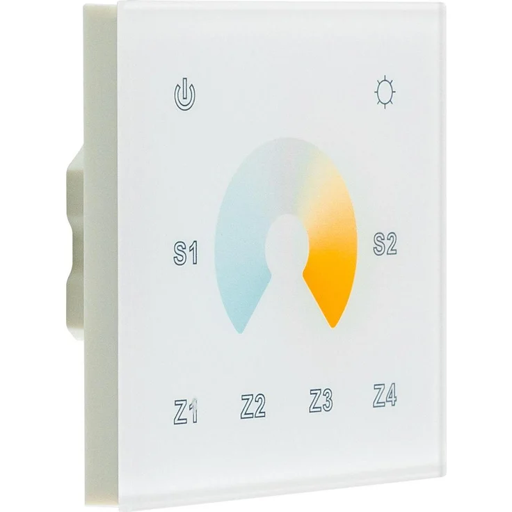 EVN EFDWP4WCW, Wandpanel Tunable-White 4-Kanal 868MHz Lichtsteuerung mit Speicher für 2 Lichtszenen, weiß