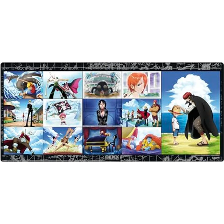 ABYstyle One Piece Tappetino Mouse XXL: Strawhat Crew Mausmatte, 90x40cm, mehrfarbig, rutschfeste Gummibeschichtung, hochwertige Textiloberfläche