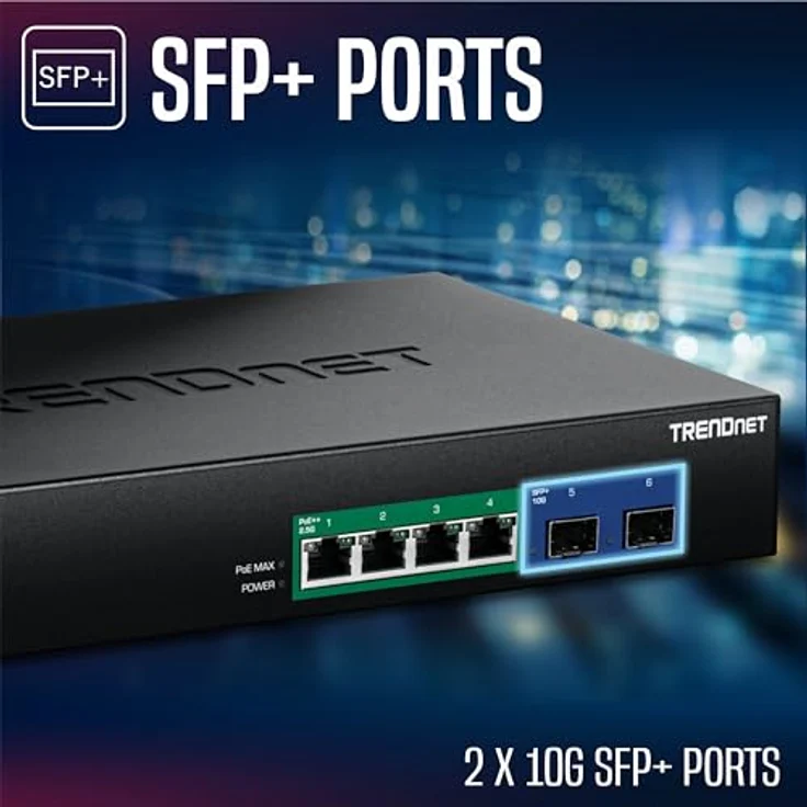 Trendnet 6-Port 2.5G GaN Power PoE++ Switch, unmanaged Netzwerk-Switch mit 240 Watt Gesamtleistung, schwarz – Bild 8