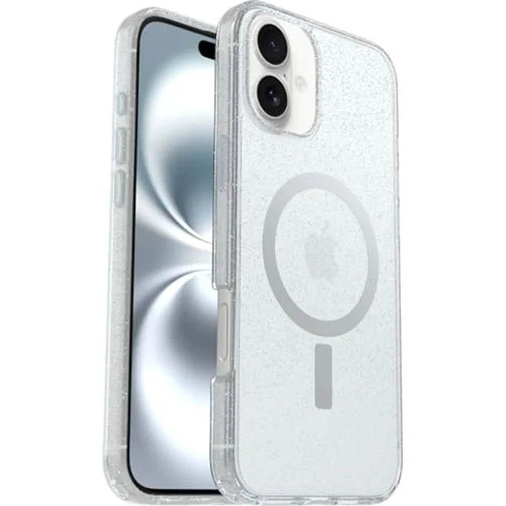OtterBox Symmetry Series Clear Hülle für iPhone 16 Plus, transparent, stoßfest, MagSafe-kompatibel, 3X Militärstandard getestet, Stardust – Bild 1
