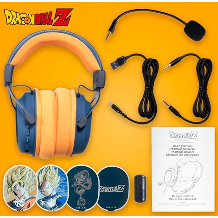 BLADE 496601 Dragon Ball Z Trimode Wireless – Saiyajin Edition, Over-ear Gaming-Headset mit 2,4 GHz Wireless, Bluetooth und LED-Beleuchtung, mehrfarbig – Bild 5