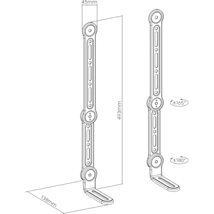 my wall Universal Soundbar-Halterung HZ32-1L – Soundbar TV Halterung, für Bildschirme bis 49 Zoll, Platzsparend, neig- und schwenkbar, belastbar bis 15kg, Montage am Bildschirm, VESA-kompatibel – Bild 5