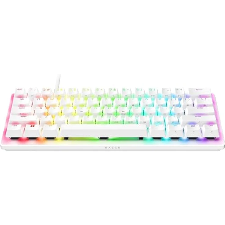 RAZER Huntsman V3 Pro Mini, Gaming Tastatur, 60% kompakt, Opto-Mechanical mit Razer Analog Optical Switches, kabelgebunden, farbe: Weiß – Bild 12