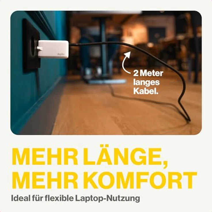 Aqiila USB-C Ladekabel, 240W, 480Mbps, PD Technologie, 2 Meter Schnellladekabel USB C auf USB C geflochten, Schwarz – Bild 5