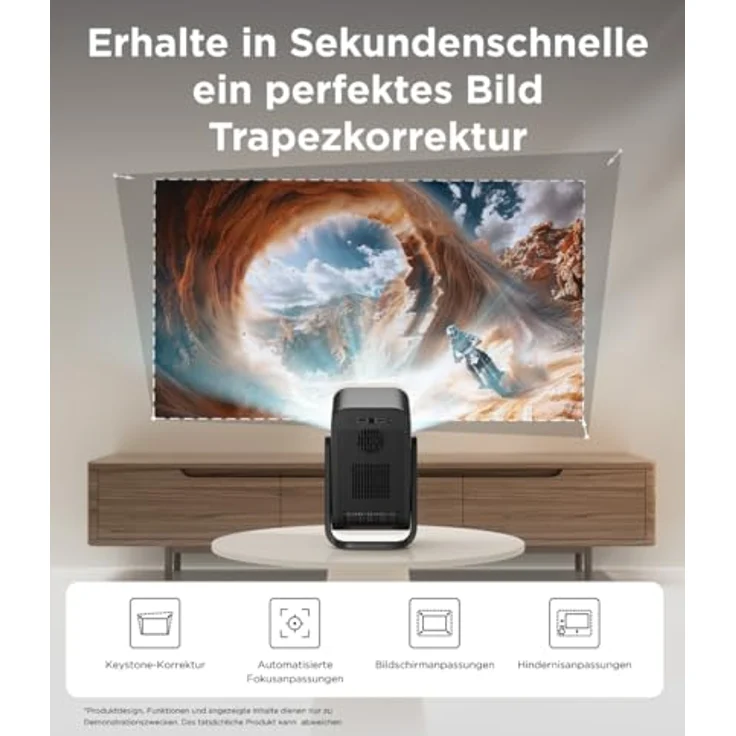 TCL C1 GTV Mobiler Projektor, Native 1080p, Gimbal, Netflix lizenziert, WLAN, Bluetooth, 30.000 Stunden Lebensdauer, Autofokus, Dolby Audio – Bild 4