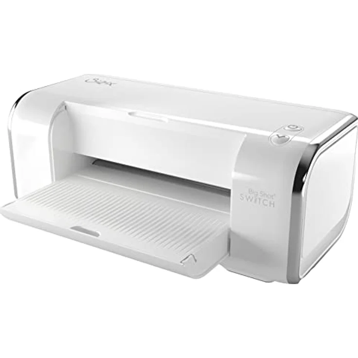 Sizzix Big Shot Switch Plus Set, vollelektrische Stanz- und Prägemaschine für Anfänger, DIN A4, weiß-grau, inkl. 24 Thinlits-Schneideschablonen und 1 3D-Prägefolder – Bild 2