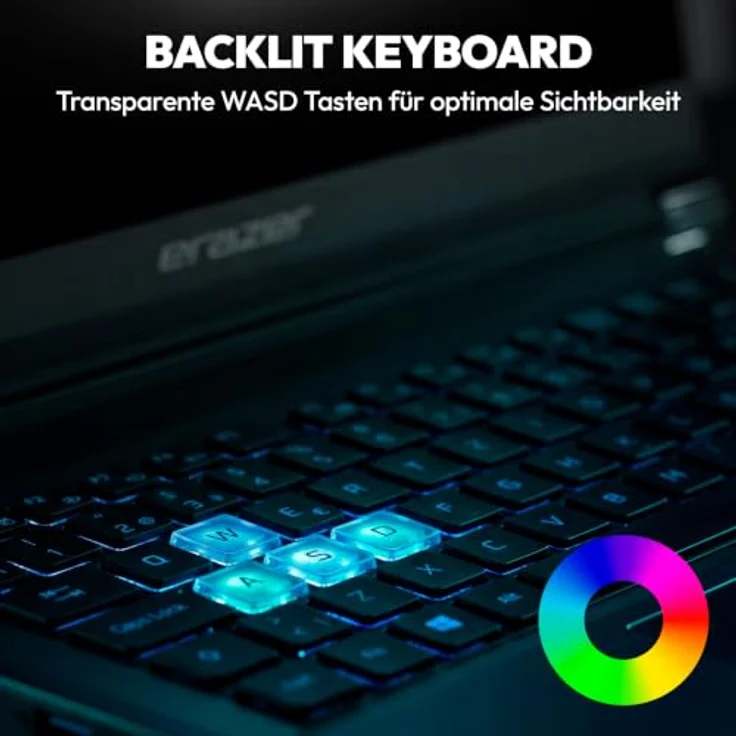 ERAZER Defender 17 P10, 17,3" Full HD Gaming Laptop - Intel Core i9-14900HX, GeForce RTX 5070, 32 GB RAM, 1 TB SSD, RGB Backlit-Keyboard – Bild 3