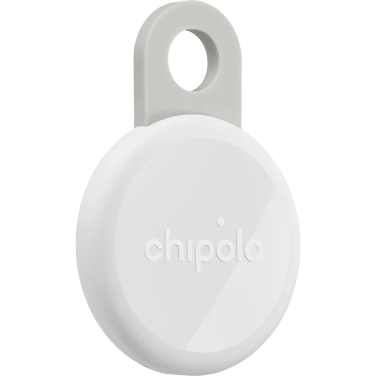 Chipolo LOOP, Wiederaufladbarer Tracker mit Apple & Google Find My Netzwerk, lauter Alarmton, flexible Silikonschlaufe, Weiss
