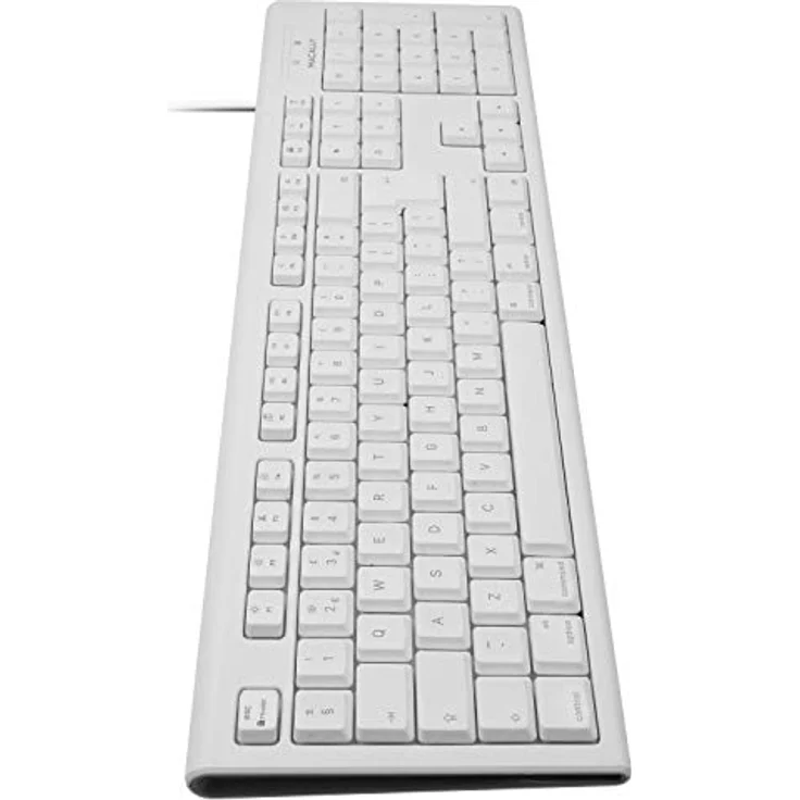 Macally QKEY-UK, erweiterte USB-A 105-Tasten-Tastatur mit Ziffernblock für Mac, UK QWERTY-Layout, weiß – Bild 6