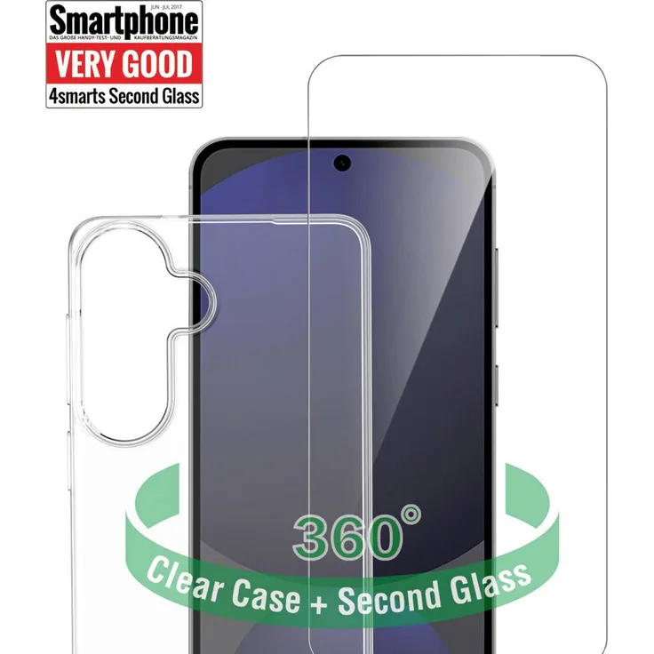 4Smarts Hülle + Schutzglas Set für Samsung Galaxy S26, Transparent, 360° Schutz mit 9H-Schutzglas