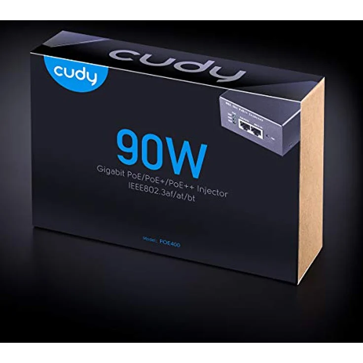 Cudy POE400 PoE Adapter Gigabit Ethernet, 90W PoE++/PoE+/PoE Injector mit 2 Ports, Netzwerk Switch, Schwarz – Bild 6