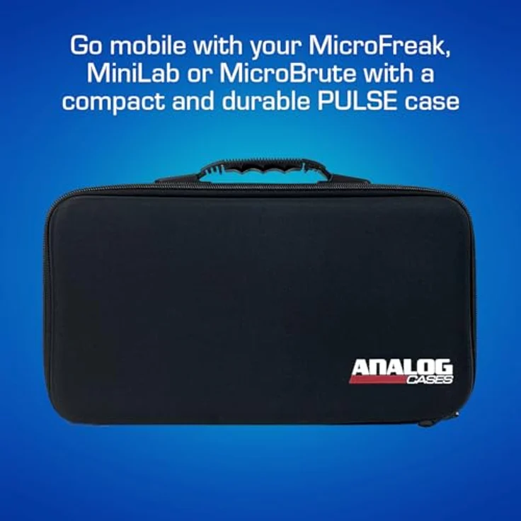 Analog PULSE Case für Arturia MiniLab / MicroFreak / MicroBrute, DJ Case aus robustem EVA-Schaum, schwarz, kompaktes Design 82 mm hoch – Bild 2