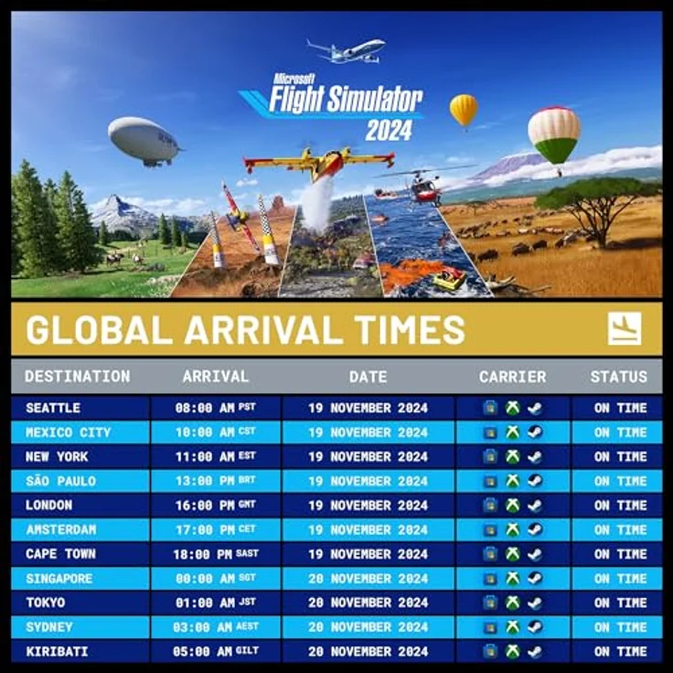 Xbox Microsoft Flight Simulator 2024 Premium Deluxe SteelBook Edition - Xbox Series X|S und Windows Download Code, Challenge-League-Modus, Red Bull Air Races, Reno Air Races, Roswell-Kurse, Fotograf der Welt, Jumbo SteelBook Case, Pilotenband. – Bild 2