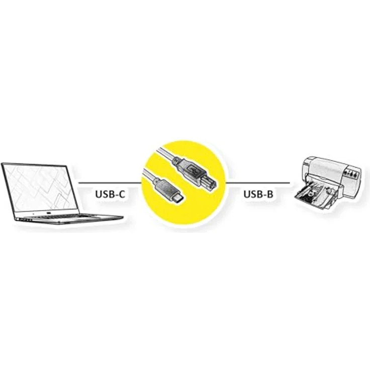ROLINE USB 2.0 Typ C Kabel, C - B, ST/ST, schwarz, 4,5 m – Bild 2