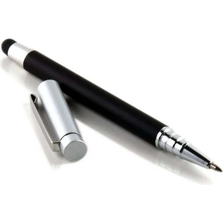 SLABO Eingabestift Stylus Pen Smartphone Tablet Eingabestift und Kugelschreiber edel Design, Schwarz/Silber