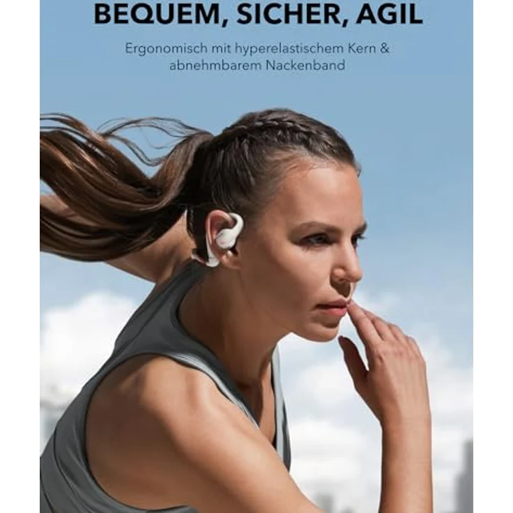 soundcore by Anker AeroFit Pro Open-Ear Kopfhörer, Ultra leicht, Bequem, Ergonomisches Design, Intensiver Sound LDAC, Bluetooth 5.3, IPX5 Wasserschutz, 46h Akku, App, Kabellos – Bild 3