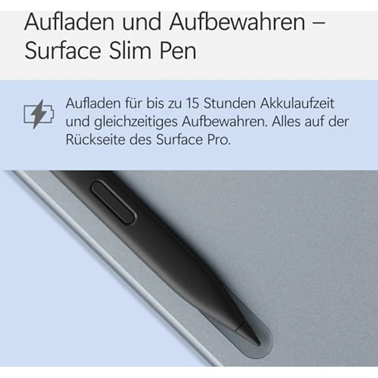 Microsoft Surface Pro 12" Keyboard mit Slim Pen, Tastatur mit Hintergrundbeleuchtung und dynamischem Scharnier, kompatibel mit Surface Pro (1. Edition), Ozean – Bild 3