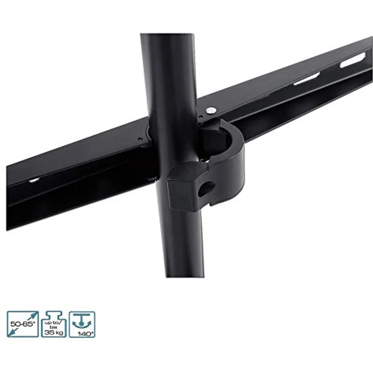 EasyLife Design STAFFELEI Tripod TV-Stativ, Halterung bis 65 Zoll für Fernseher/Monitor, 140° schwenkbar, höhenverstellbar, VESA bis 400x400, Schwarz/Nussbaum dunkel – Bild 4