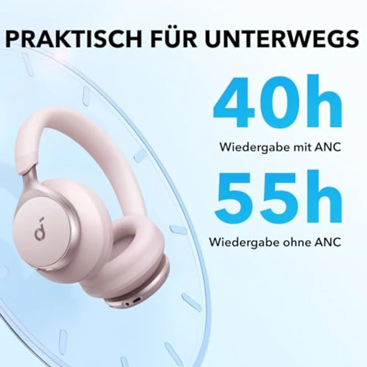 soundcore by Anker Space One, Bluetooth Active Noise Cancelling Kopfhörer, schwarz – Bild 5