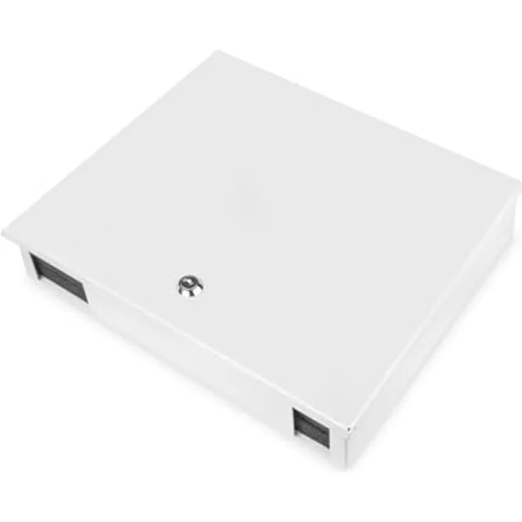 DIGITUS LWL-Wandgehäuse, Singlemode, bestückt mit 24 x LC DX-Adaptern und Pigtails, kompaktes Kabelmanagement