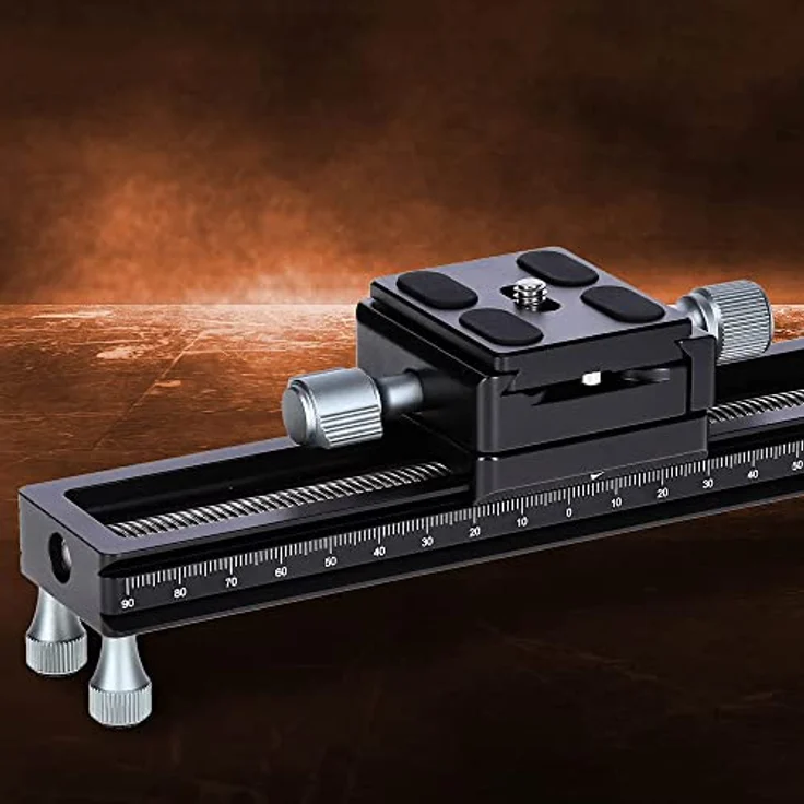 Rollei Makroschlitten, Stabiler Foto/Video Makro-Einstellschlitten für DSLR und System Foto-Kameras. Der perfekte Foto-Schlitten für Makro-Stacking., Schwarz – Bild 2