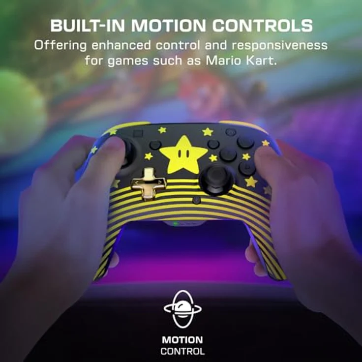 Turtle Beach Rematch Wireless Controller: Super Mario Star - Leuchtet im Dunkeln, Aufladbare Batterie, Offiziell Lizenziert für Nintendo Switch, Lite und OLED – Bild 4