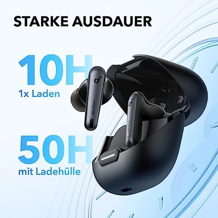 soundcore by Anker Liberty 4 NC Bluetooth-Kopfhörer mit Geräuschunterdrückung, 98,5% Noise Cancelling, Adaptive Geräuschunterdrückung für Ohren und Umgebung, Hi-Res Sound, 50H Wiedergabe (Schwarz) – Bild 5