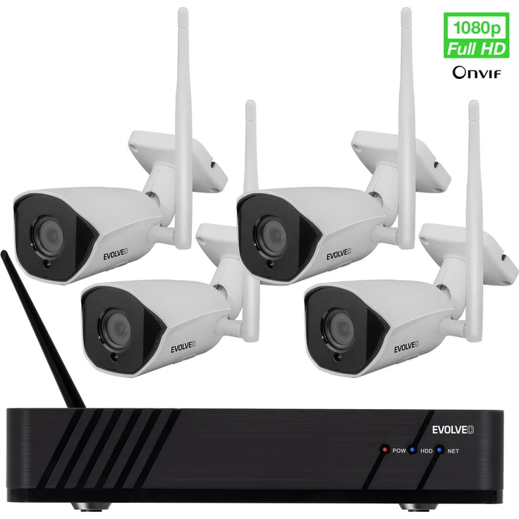 Evolveo Detective WN8 SMART, Drahtloses Kamerasystem mit 8 Kanälen und 30 fps Video-Capture, inklusive Montage-Kit und SATA-Kabel
