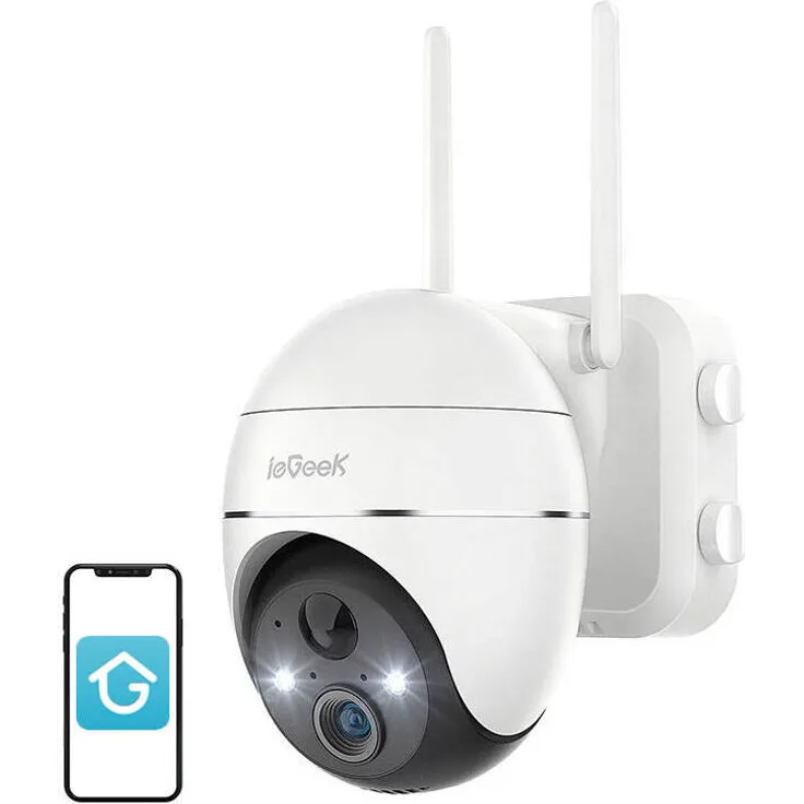 ieGeek 3MP WiFi Außenkamera ZS-GX1S weiß 5200mAh mit 2K HD Videoauflösung