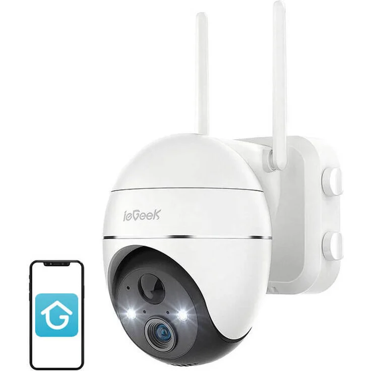 ieGeek 3MP WiFi Außenkamera ZS-GX1S weiß 5200mAh mit 2K HD Videoauflösung