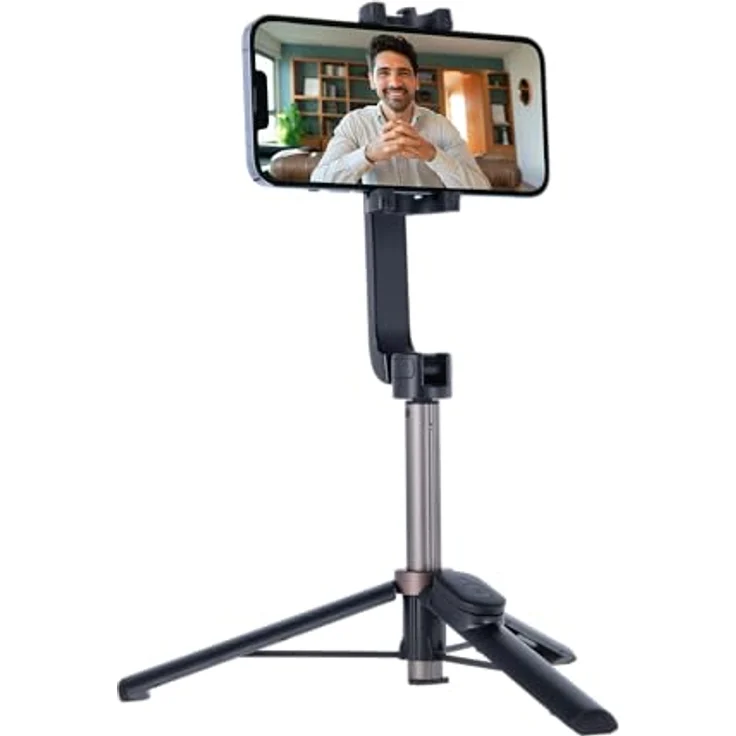 Rollei Smartphone Selfie Tripod: Mini-Stativ mit Fernauslöser, höhenverstellbar bis 65,6 cm. 3-in-1: Stativ, Selfie-Stick. Bluetooth, kompakt & stabil. Ideal für unterwegs! (Klemmhalterung) – Bild 2
