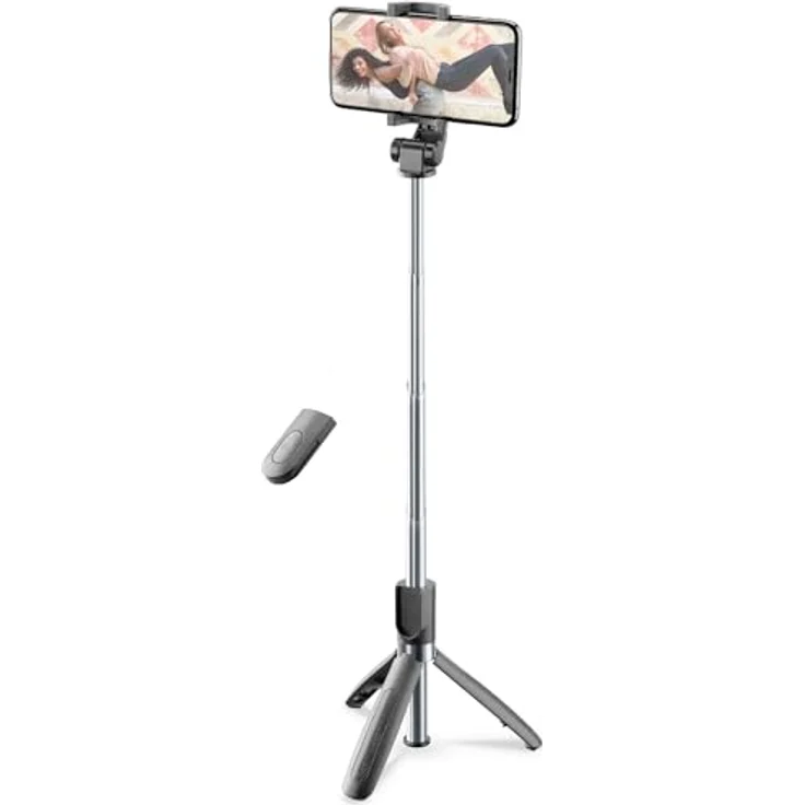 CELLULAR LINE Freedom Bluetooth - Selfie Stick mit Stativ-Funktion, 10 Meter Reichweite, schwarz – Bild 1
